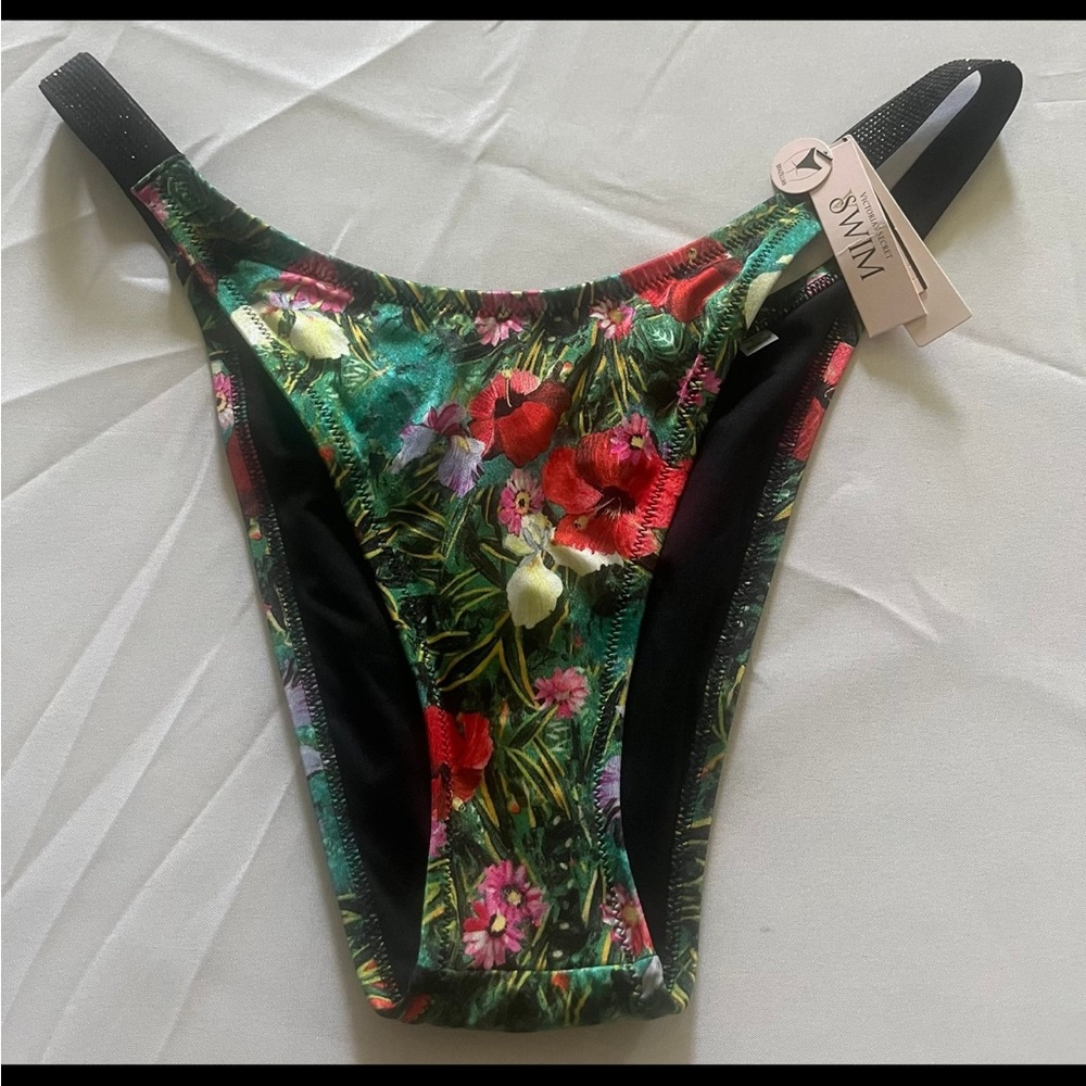 Victorias Secret Brazilian Bombshell Rhinestone Shine Swim Bottom XL